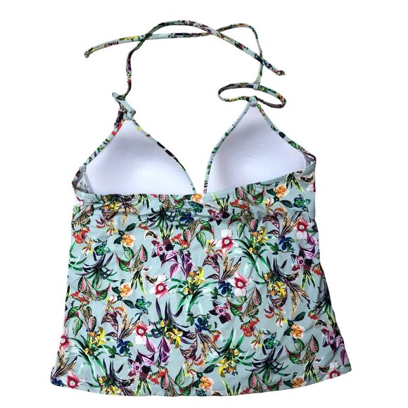 Gibson Latimer Tankini Bathing Suit Top Sz Large Tropical Floral Escape FLAW Tag - Picture 2 of 15
